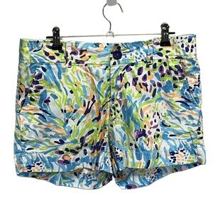 Lilly Pulitzer Callahan Sea Soiree‎ Cotton Multicolor Floral Print Shorts Size 4